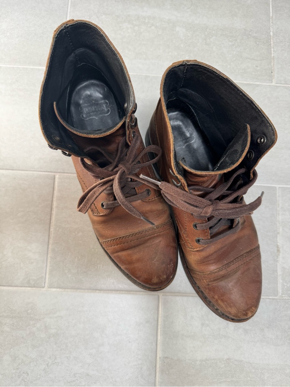 Thursday Boot Company Women's Brown Leather Lace-Up Boots - Picture 2 of 5